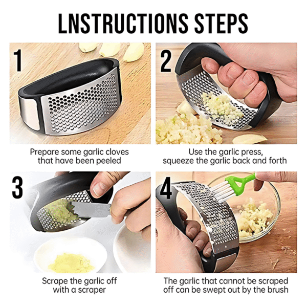 Stainless Steel Garlic Presser - Image 3