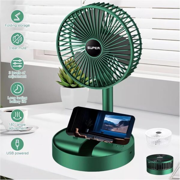 Portable USB Rechargeable Collapsible Desk Fan - Image 6