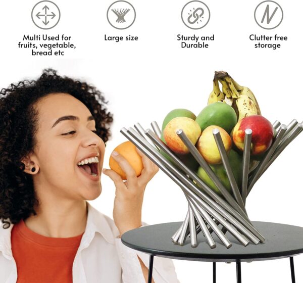 Stainless Steel Collapsible Fruit Bowl - Image 4