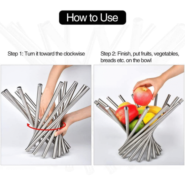 Stainless Steel Collapsible Fruit Bowl - Image 3